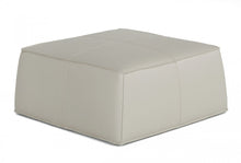 Light Gray Faux Leather Cocktail Ottoman 37