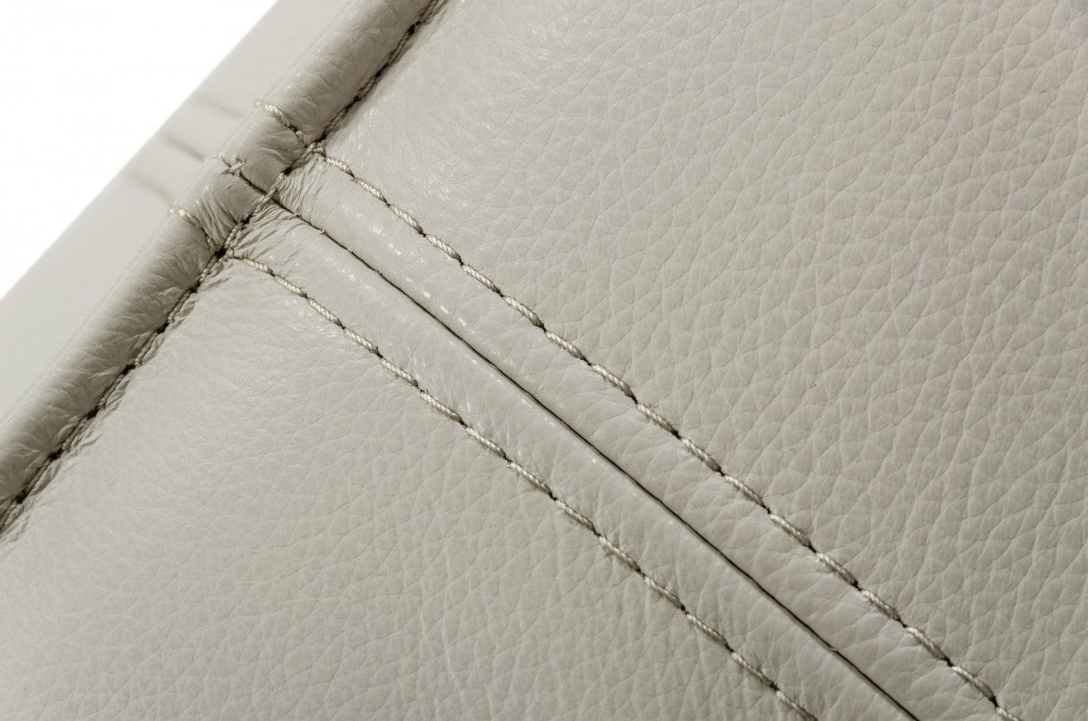 Light Gray Faux Leather Cocktail Ottoman 37"