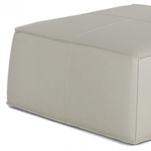 Light Gray Faux Leather Cocktail Ottoman 37