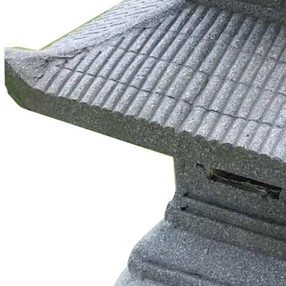 Dark Gray Pagoda Solar Light Lantern Outdoor Statue 26"