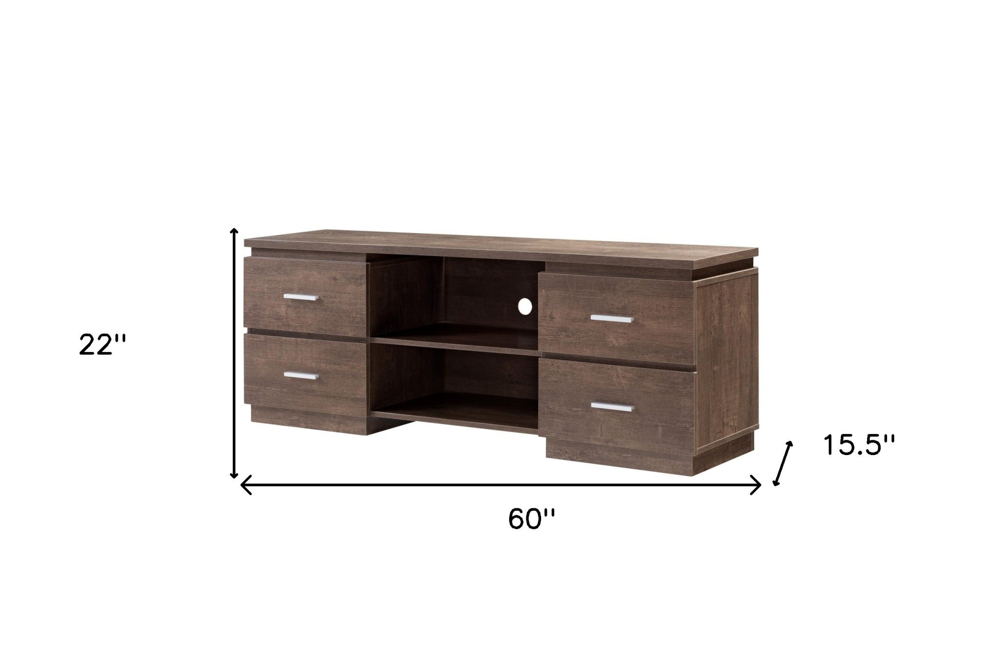 Modern Rustic Walnut Oak TV Stand
