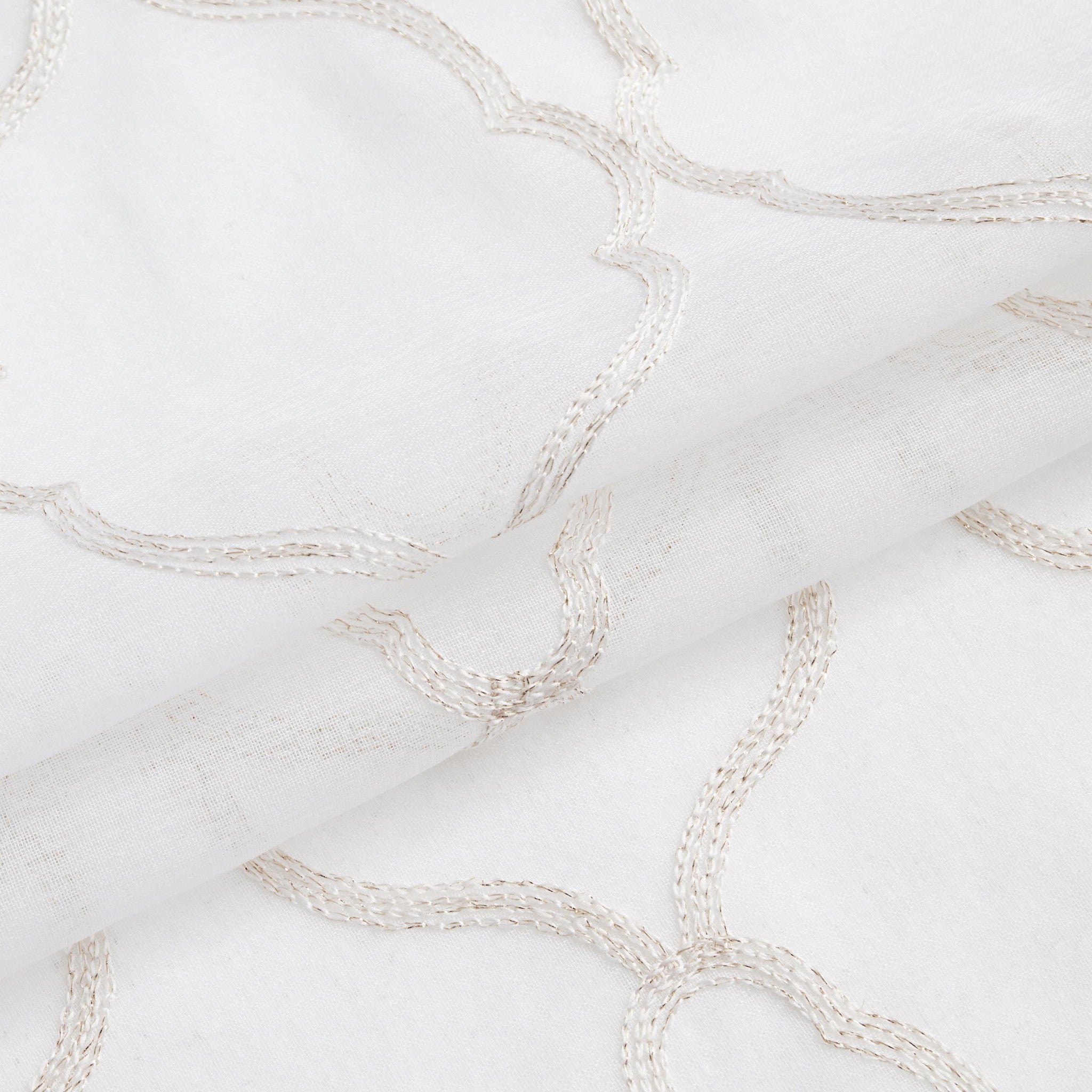 Charcoal Trellis Pattern Embroidered Window Curtain Panel 84”