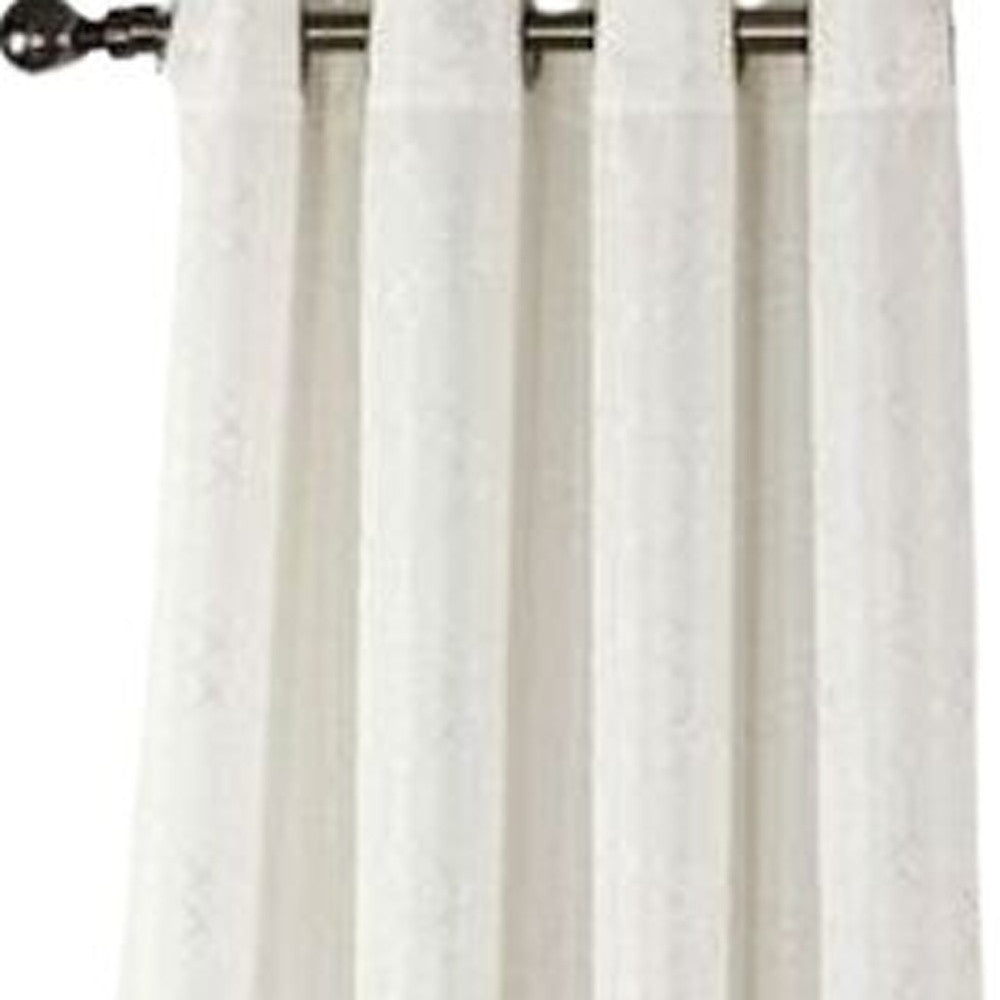 84" Ivory Linework Textured Window Curtain Panel