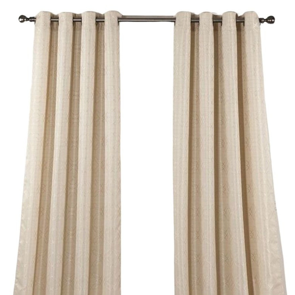 84" Taupe Linework Textured Window Curtain Panel