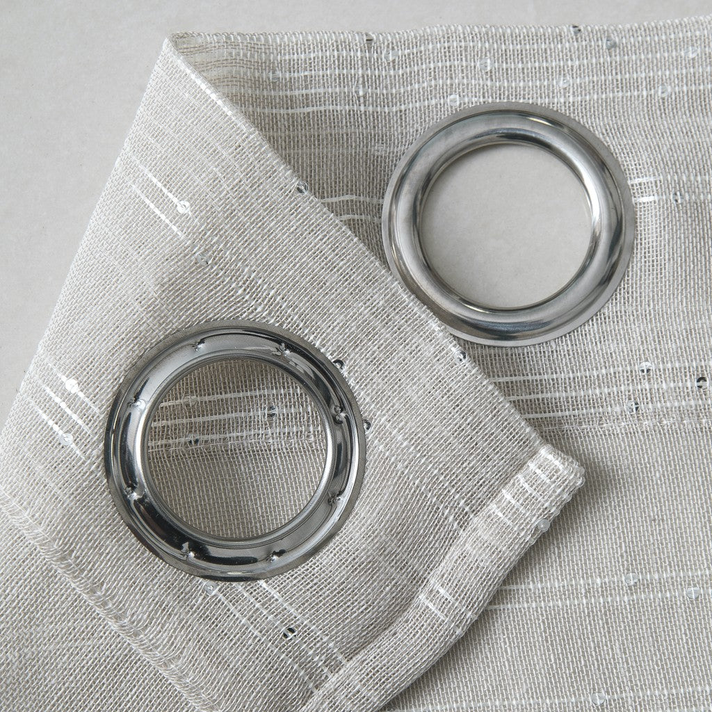 Set of Two 96" Beige Shimmery Window Curtain Panels