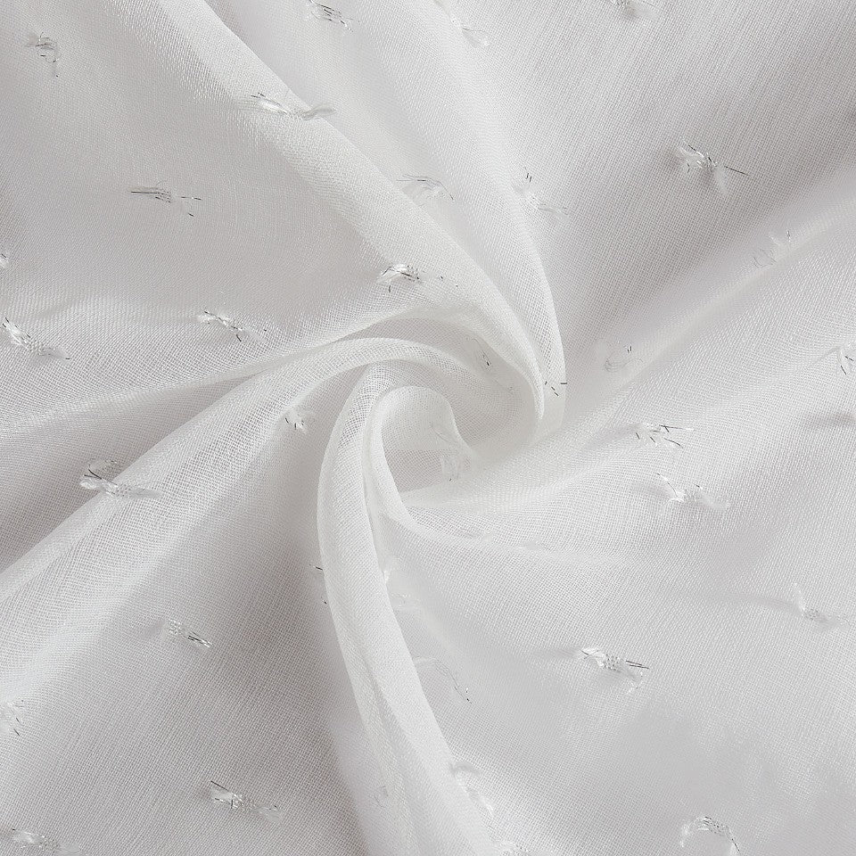 84” White Sprinkled Embellishment Window Curtain Panel