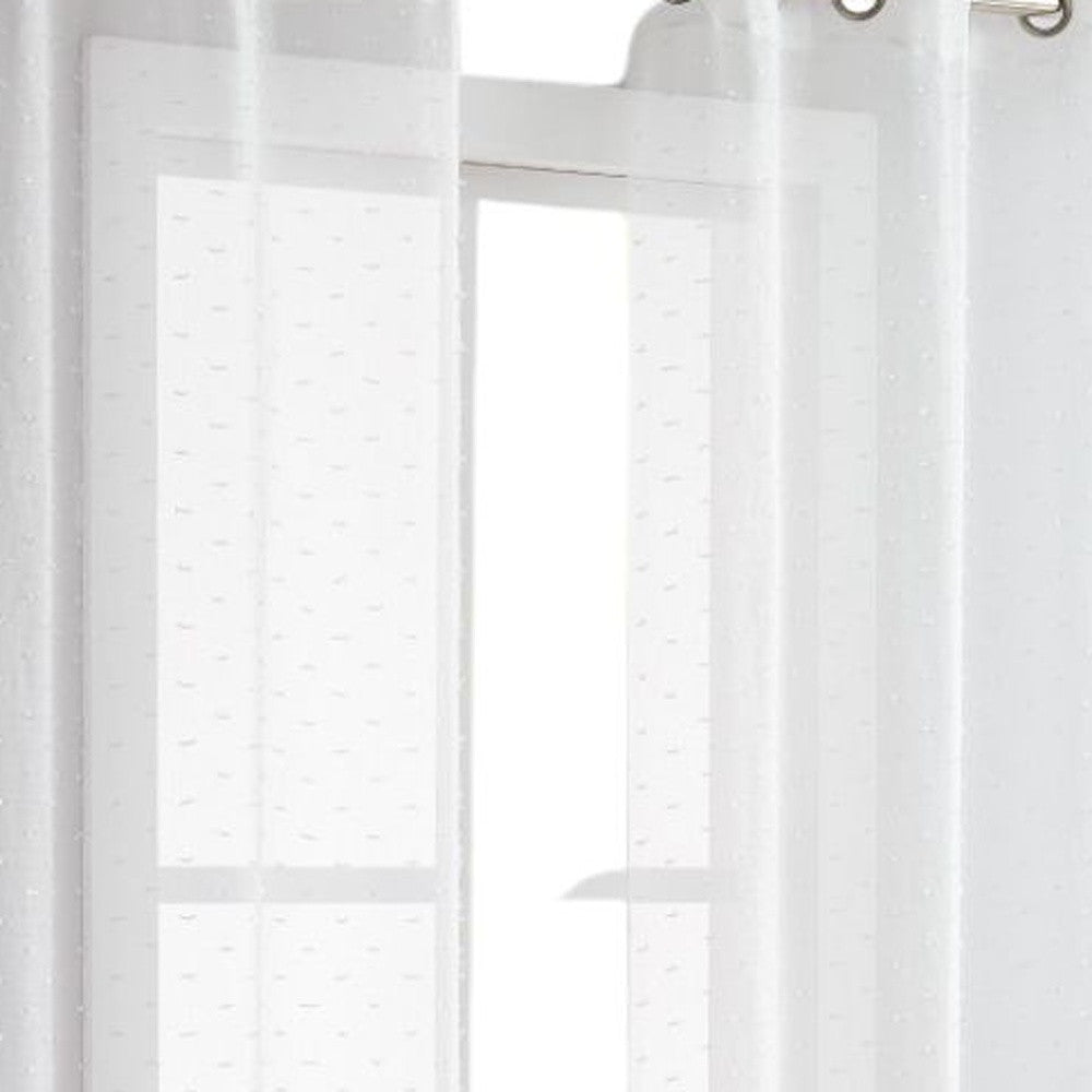 84” White Sprinkled Embellishment Window Curtain Panel