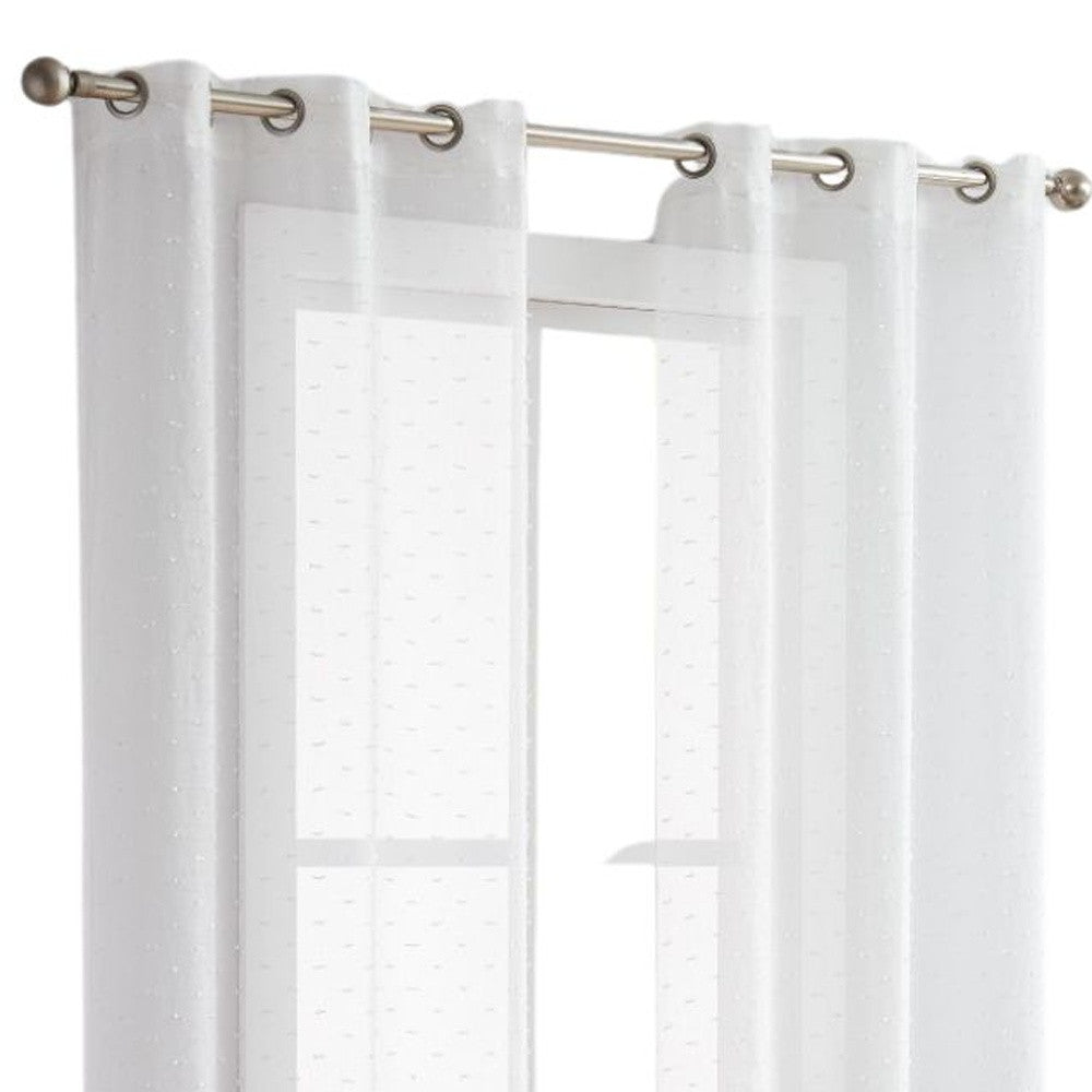 84” White Sprinkled Embellishment Window Curtain Panel