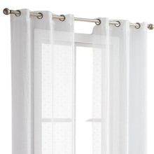 84” White Sprinkled Embellishment Window Curtain Panel