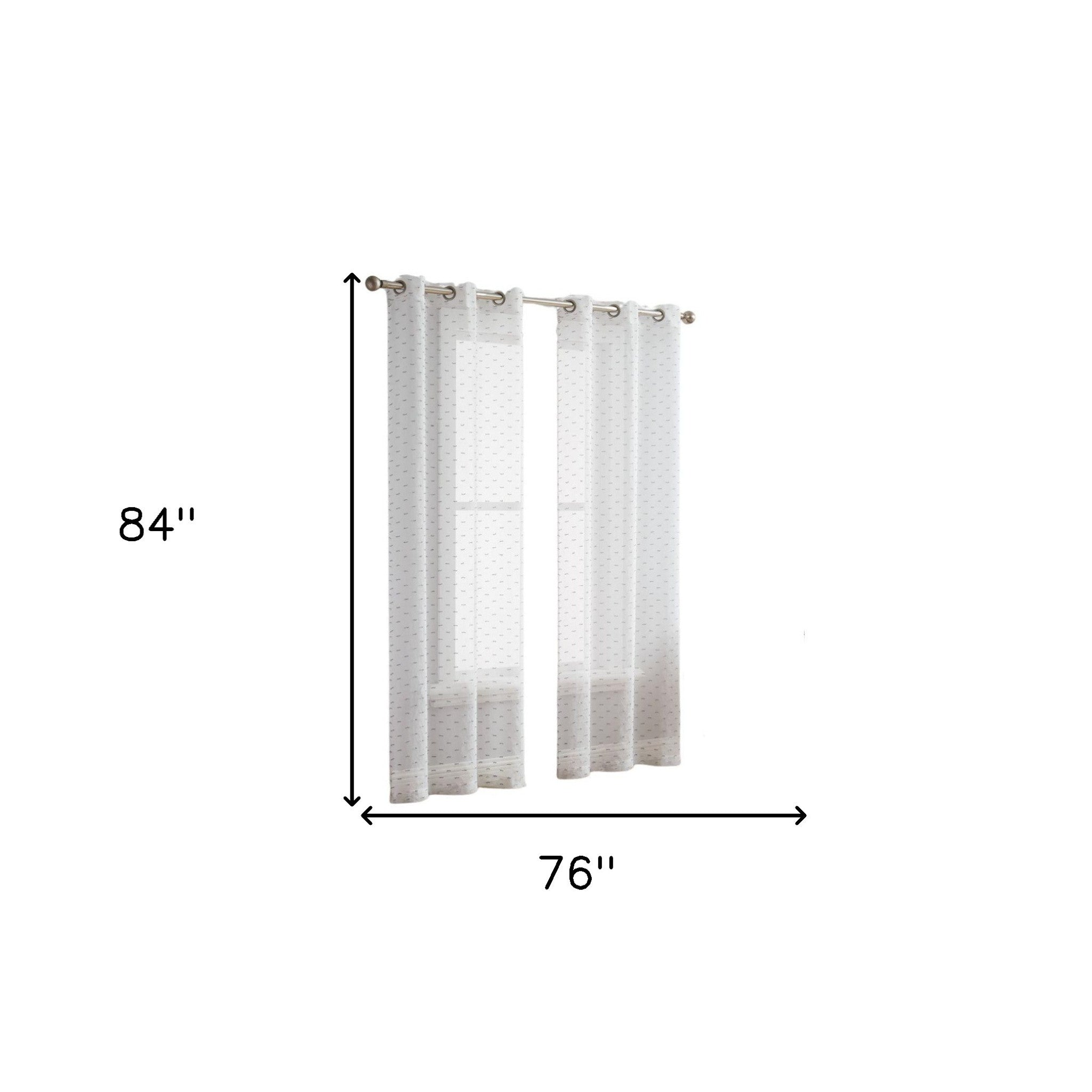 84” Silver Sprinkled Embellishment Window Curtain Panel