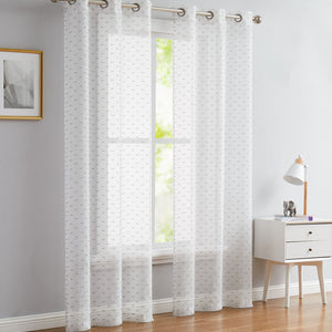 96” Silver Sprinkled Embellishment Window Curtain Panel