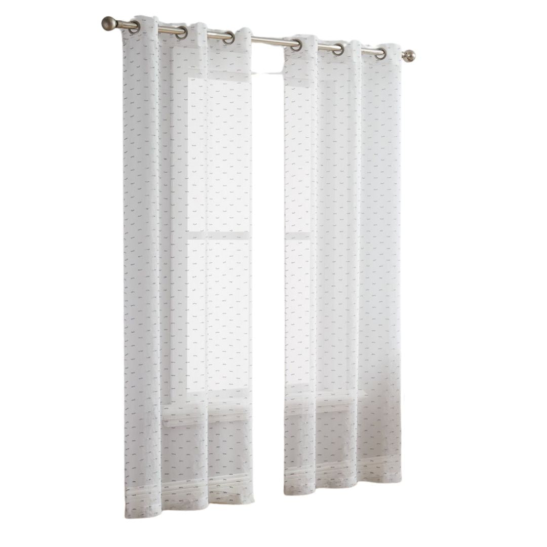 96” Silver Sprinkled Embellishment Window Curtain Panel