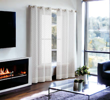 96” Silver Sprinkled Embellishment Window Curtain Panel