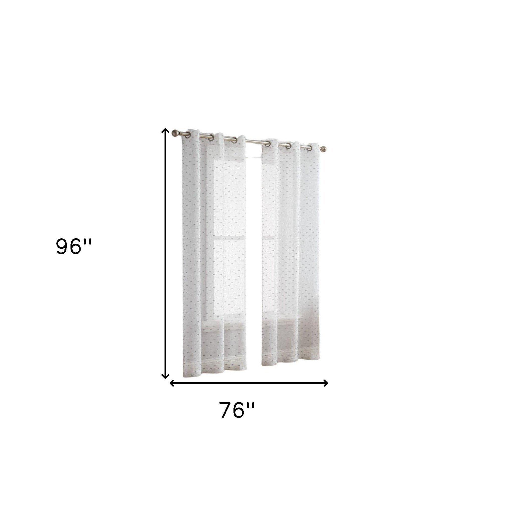 96” Silver Sprinkled Embellishment Window Curtain Panel