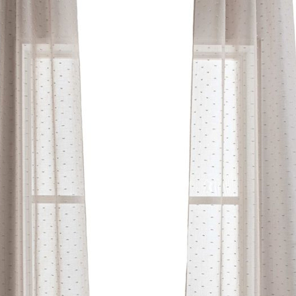 84” Tan Ribbon Embellished Window Curtain Panel