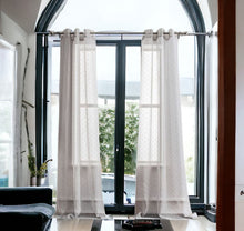 84” Gray Ribbon Embellished Window Curtain Panel