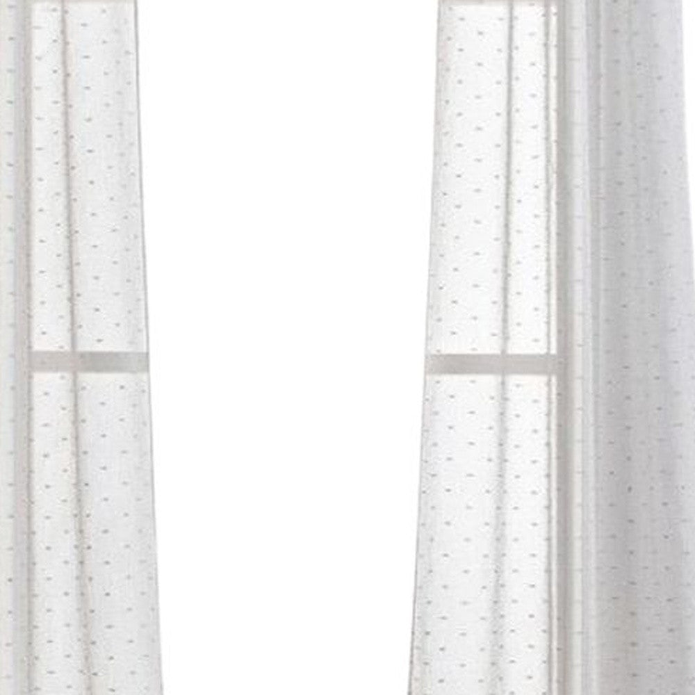 96” Gray Ribbon Embellished Window Curtain Panel