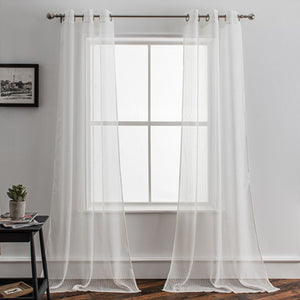 Set of Two 84"  White Mesh Threaded Window Panels