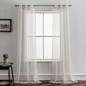 Set of Two 84"  Tan Mesh Threaded Window Panels