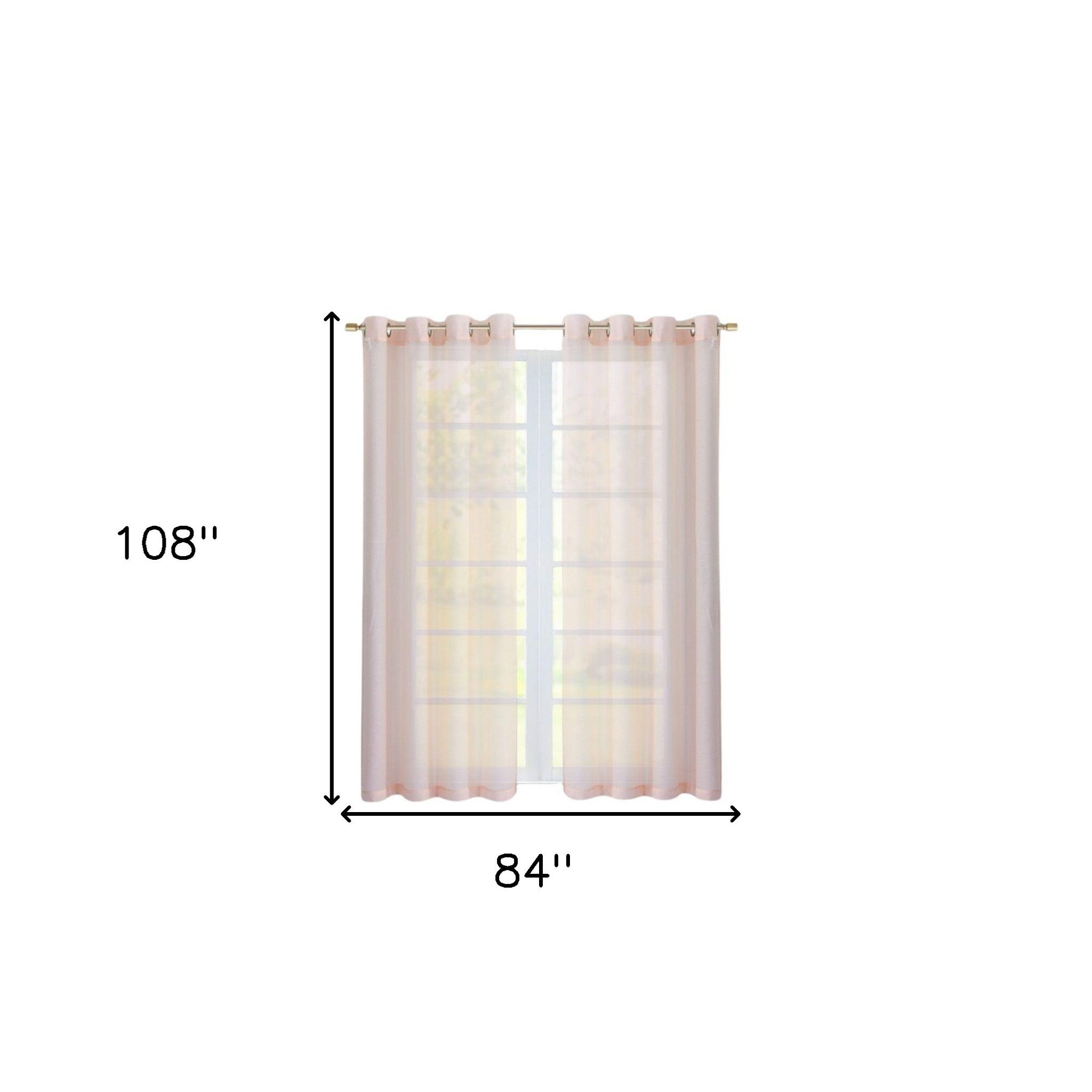 Set of Two 84"  Blush Solid Modern Window Panels