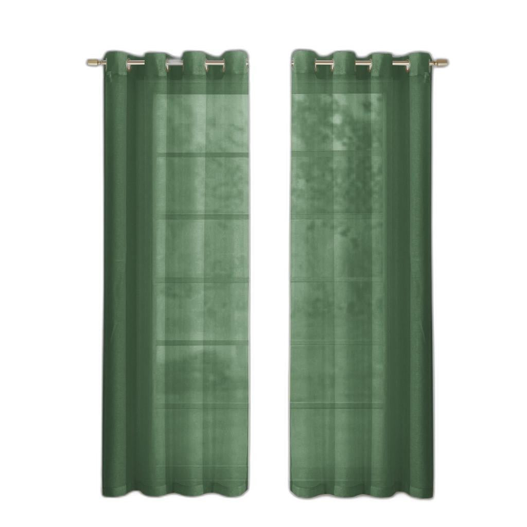 Set of Two 84"  Sage Solid Modern Window Panels