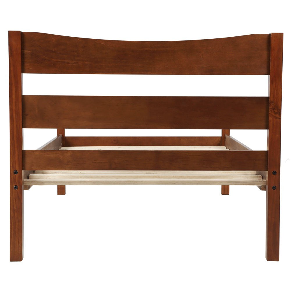 Twin Wood Brown Bed