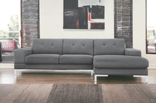 Mod Flare Dark Gray Fabric Right Facing Sectional Sofa