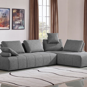 Contempo Gray Fabric Modular Two Piece Sectional Sofa