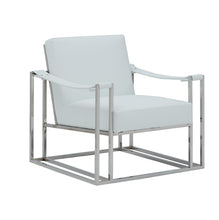 Stylish White Leatherette And Steel Chair