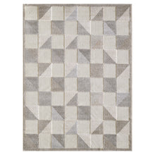 2' X 4' Gray Geometric Stain Resistant Indoor Outdoor Area Rug
