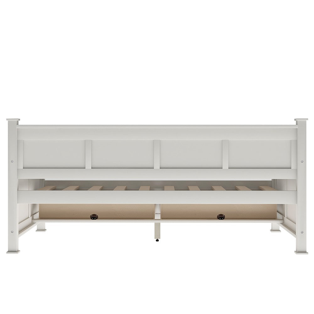 Twin White Two Drawer Bed