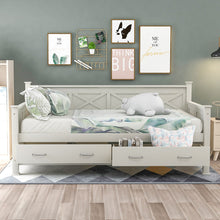 Twin White Two Drawer Bed