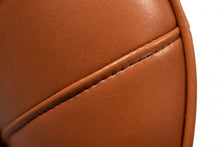 Sillón industrial de cuero y metal naranja