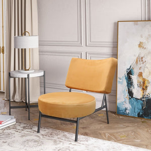 32" Orange Contemporary Rectangle and Circle Accent Chair