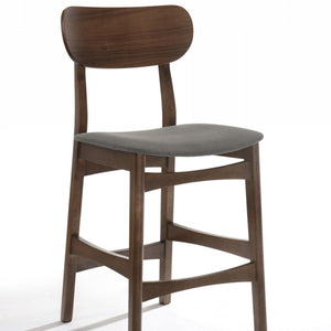 兩件套 38 英寸灰棕色吧台高低背吧椅帶腳凳
