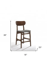 兩件套 38 英寸灰棕色吧台高低背吧椅帶腳凳