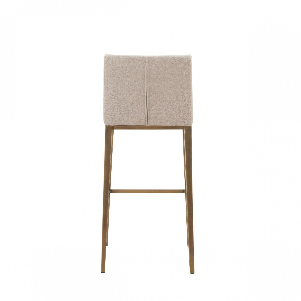 Juego de dos sillas de 41" con reposapiés, color beige y oro envejecido, con altura de barra