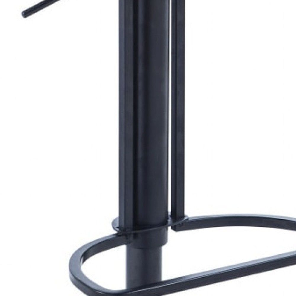 Silla giratoria de altura ajustable con reposapiés de 43" de cuero sintético blanco y negro