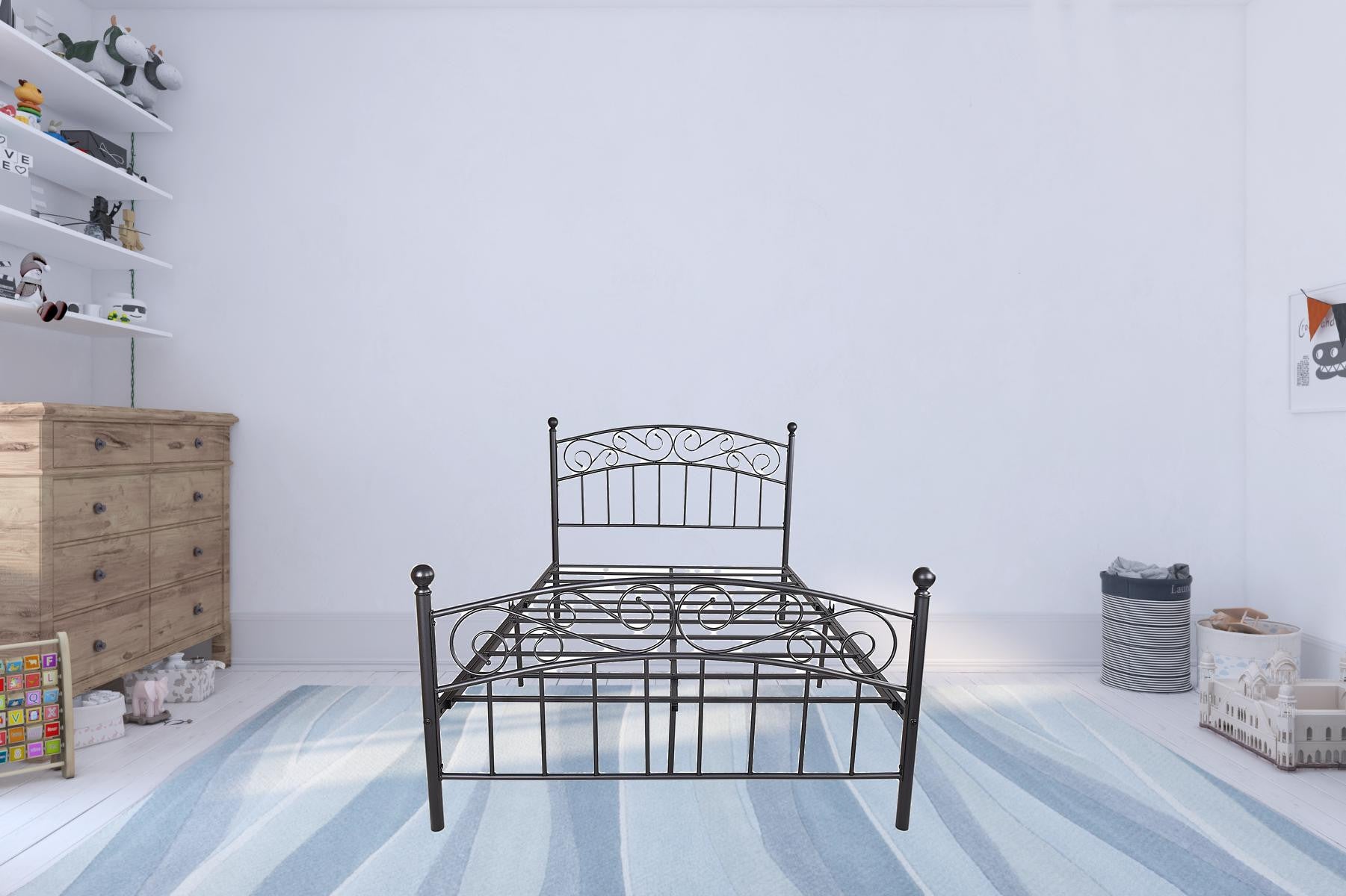 Iron Full Double Black Bed