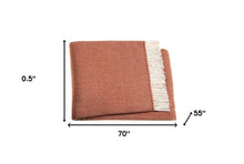 Orange and White Dreamy Soft Herringbone Throw Blanket