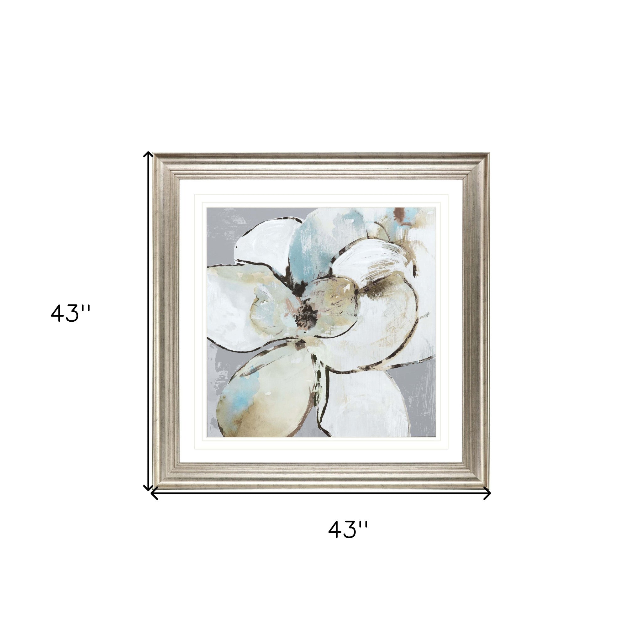 Emerald Flower I Framed Art Silver Picture Frame Print Wall Art