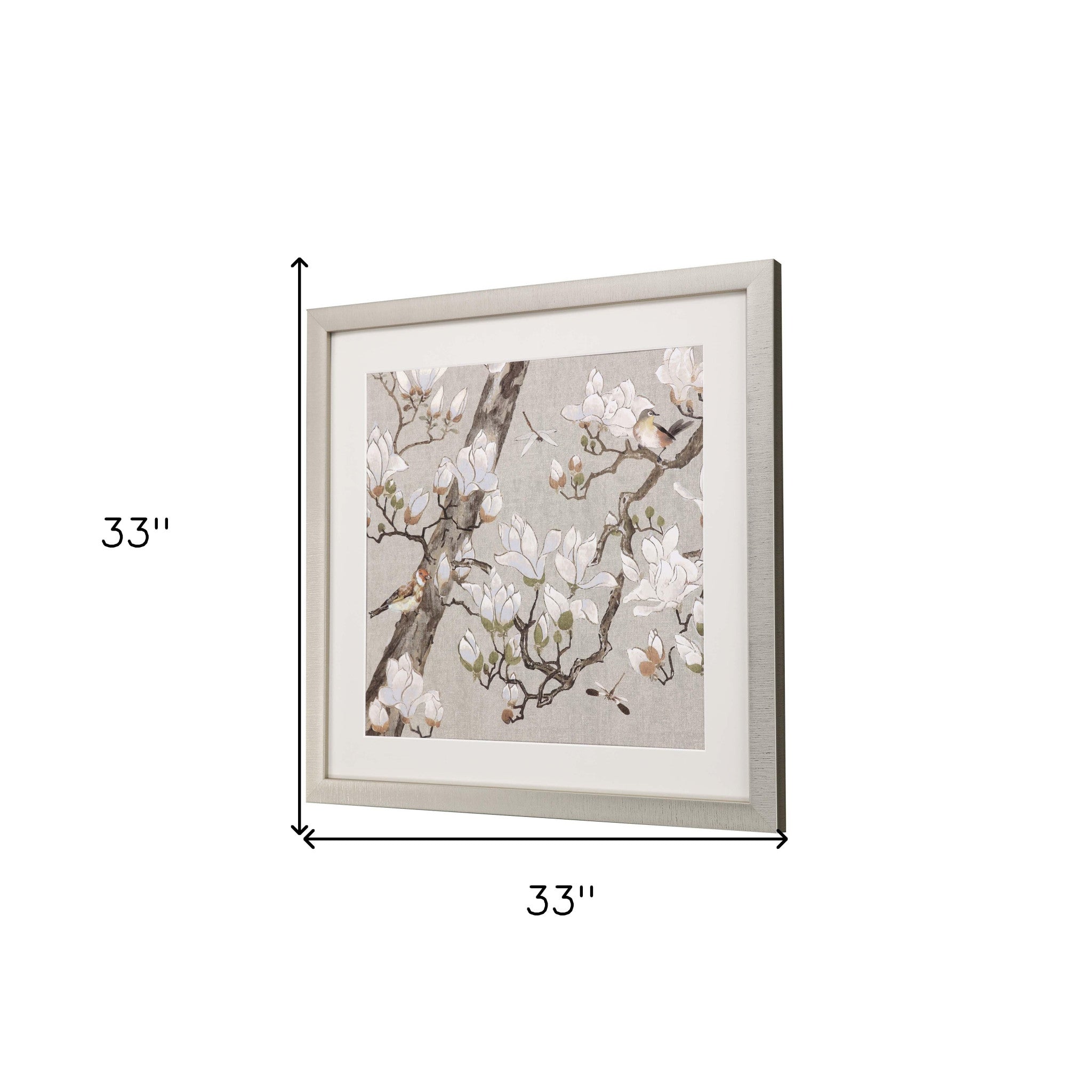 Magnolia Bloom Framed Art Gold Picture Frame Print Wall Art