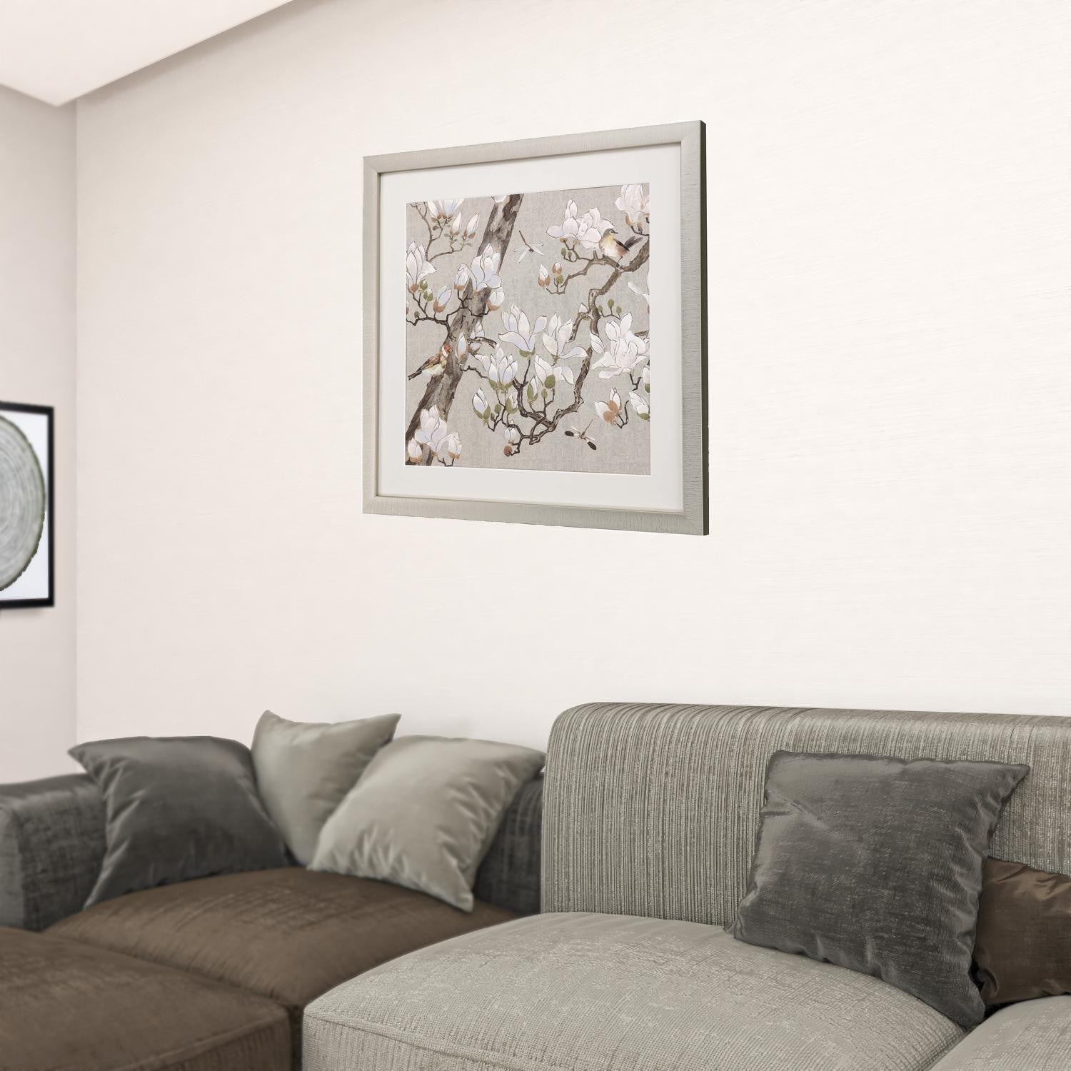 Magnolia Bloom Framed Art Gold Picture Frame Print Wall Art