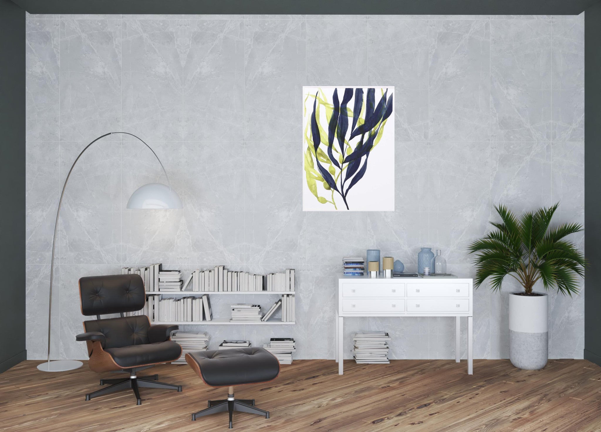 Kelp Embrace Ii Framed Art Silver Picture Frame Print Wall Art