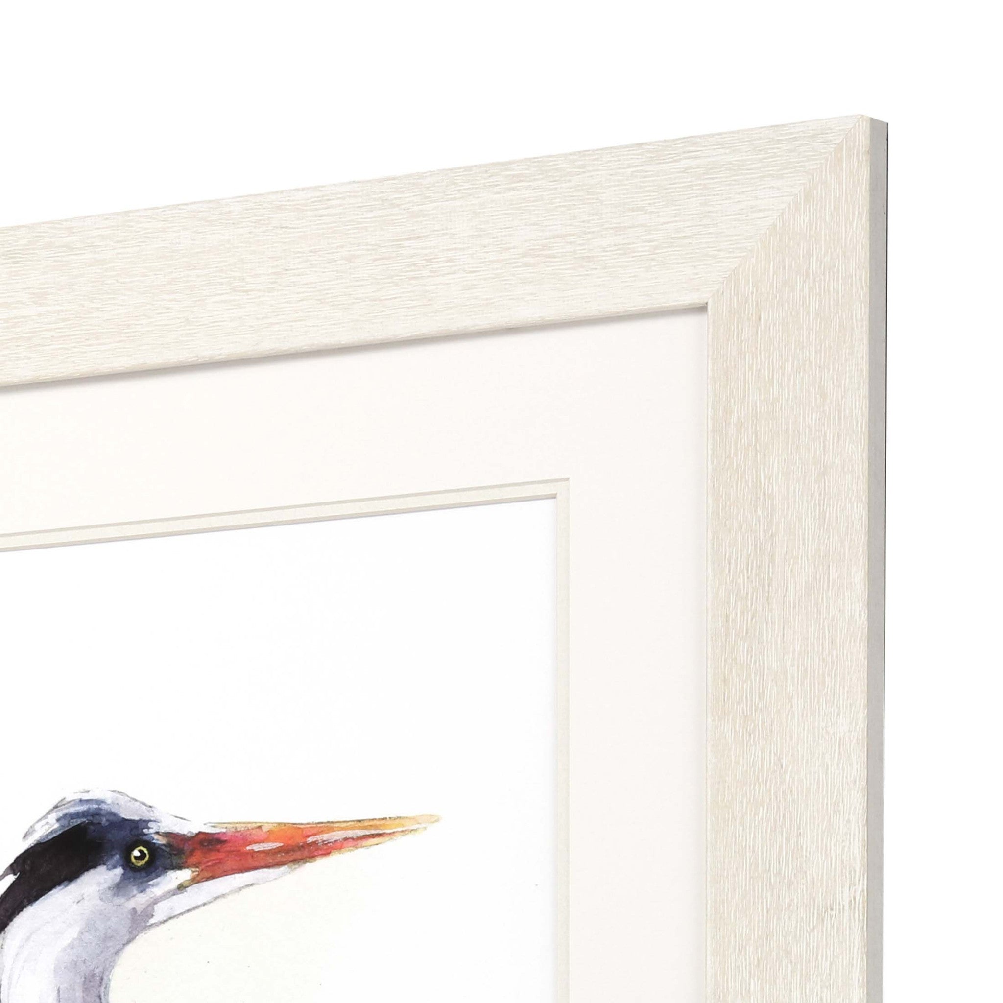 Heron I Framed Art White Picture Frame Print Wall Art