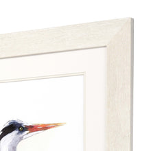 Heron I Framed Art White Picture Frame Print Wall Art