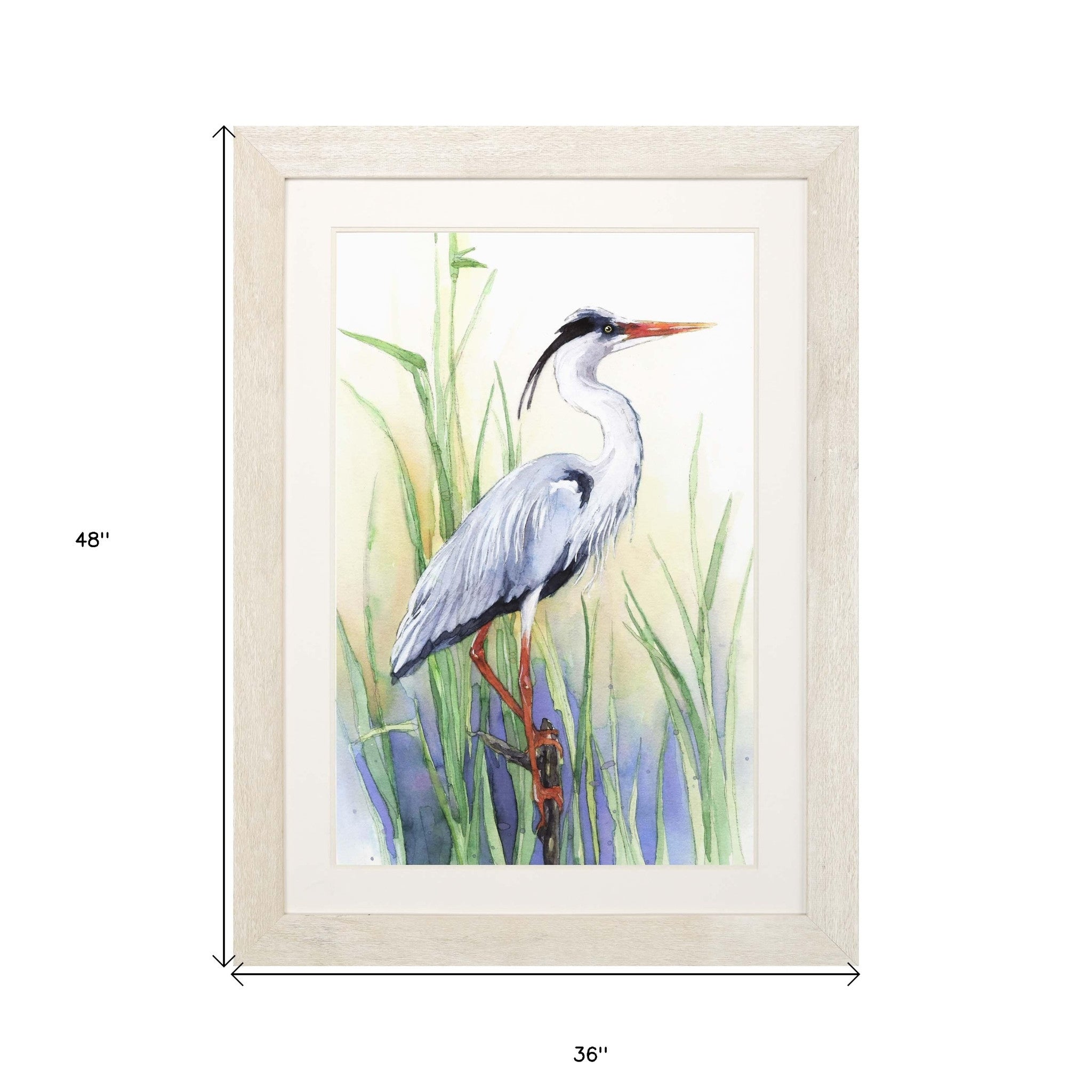 Heron I Framed Art White Picture Frame Print Wall Art