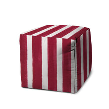 Pink And White Cube Striped Indoor Outdoor Pouf Cover 17