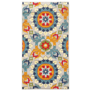3' X 5' Orange And Ivory Moroccan Stain Resistant Indoor Outdoor Area Rug