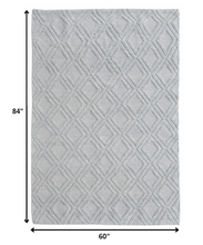 5’ x 7’ Gray Diamond Lattice Modern Area Rug